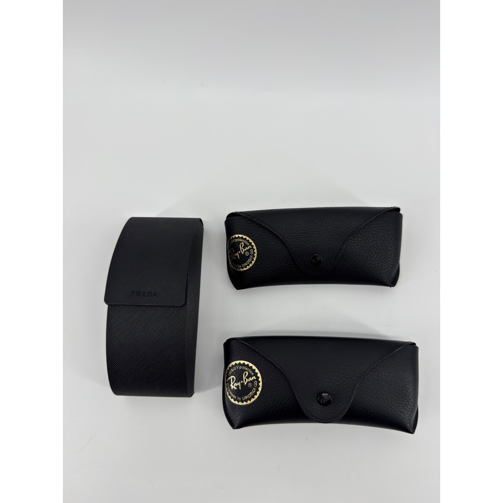 Lot of 3 Prada and Ray-Ban Sunglasses Cases Black Hard